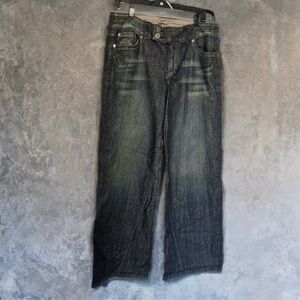 Lane Bryant Venezia Wide Leg Trouser Jeans Size 16 Stretch Denim Dark Wash